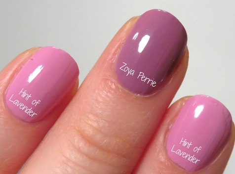 L'Oreal Hint of Lavender and Zoya Perrie Comparison