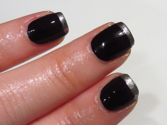 Black & Silver French Manicure